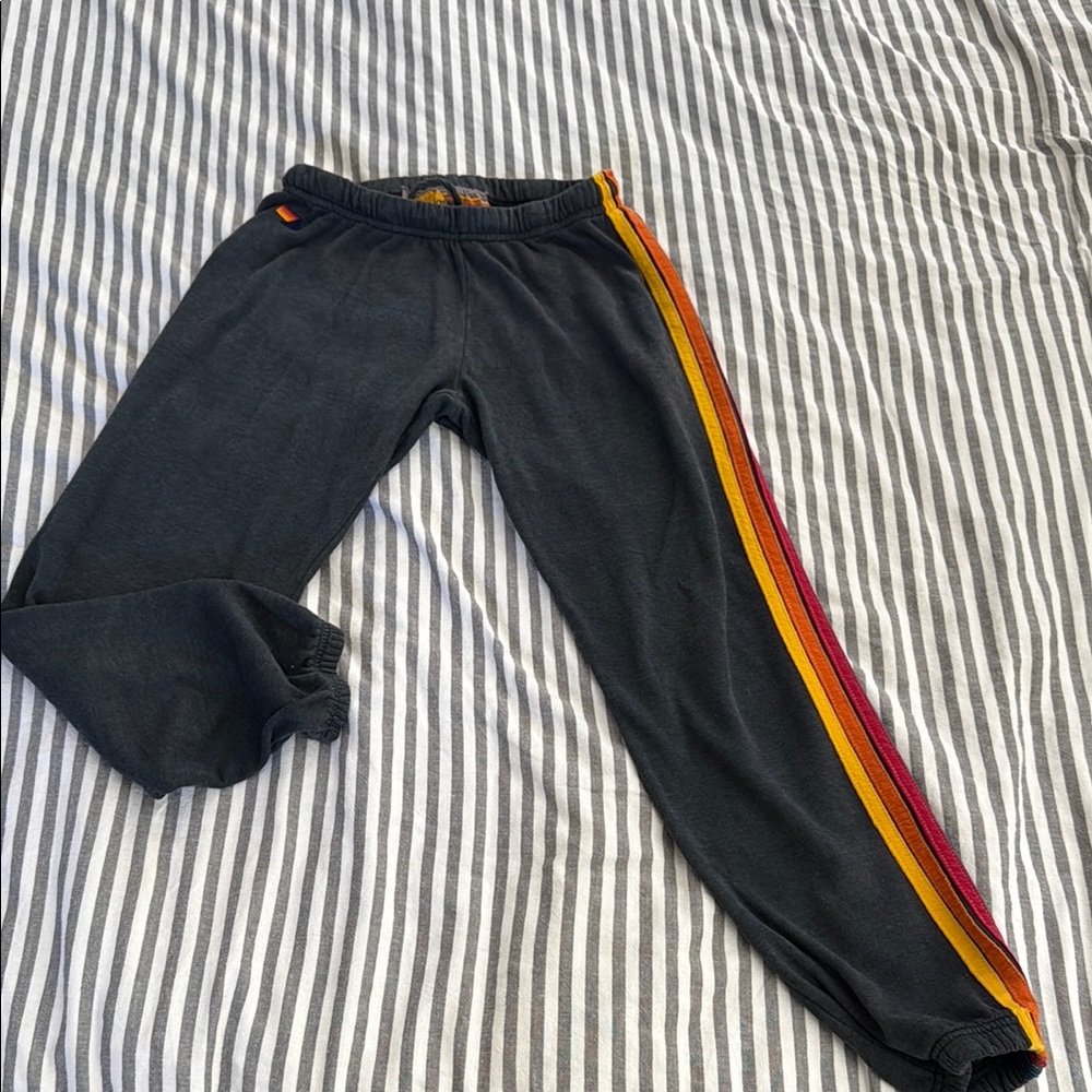 Aviator Nation Gray Track Pants with Signature Style